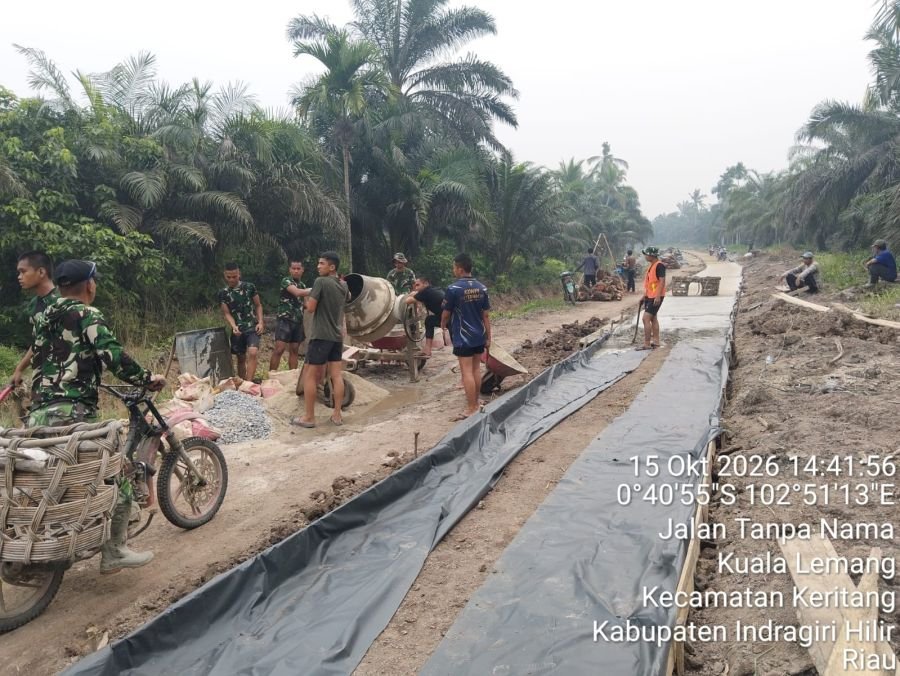 Hari Ketiga TMMD ke-130 Di Kuala Lemang, Progres Semenisasi, RTLH Dan MCK Terus Meningkat