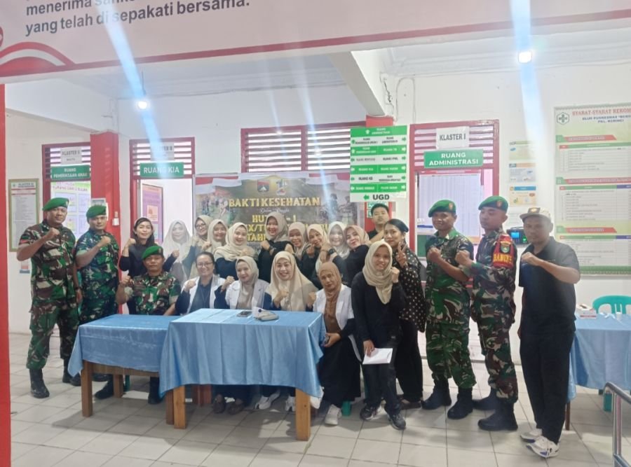 HUT ke-1 Kodam XIX, Koramil 09/Langgam Gelar Bhakti Kesehatan di Puskesmas Berseri