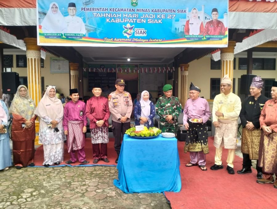 HUT ke-27 Kabupaten Siak, Kecamatan Minas Gelar Apel Bersama Lintas Instansi