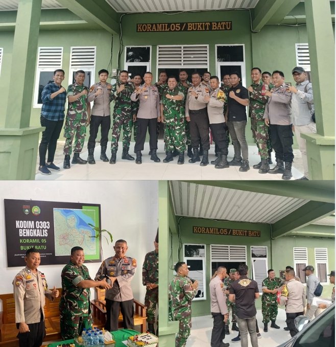 HUT ke-81 TNI, Danramil 05/Bukit Batu Sambut Hangat Ucapan Kapolsek