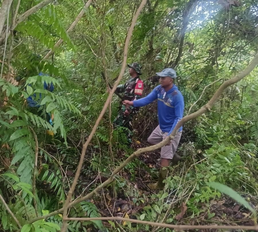 Hutan Pangkalan Nyirih Disisir, Babinsa Pastikan Ancaman Karhutla Terpantau
