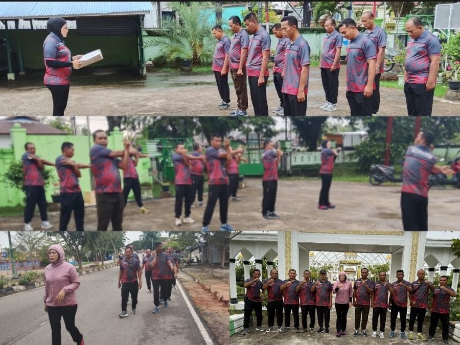 Jaga Kebugaran dan Kedisiplinan,12 Pesonel Koramil 01/Bgk Gelar Apel Pagi dan Olahraga Jalan Santai