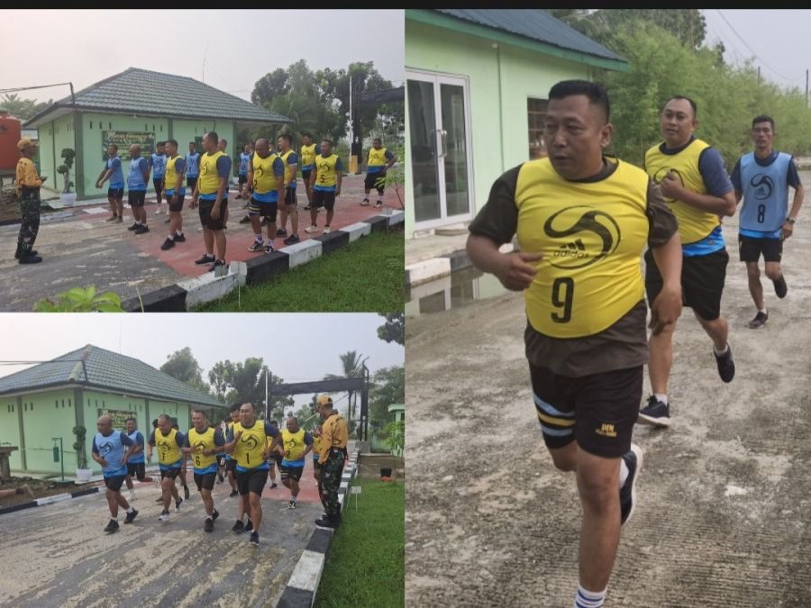 Jaga Kebugaran Fisik, Personel Koramil 01/Bangko Ikuti Samapta Periodik di Makodim 0321/Rohil