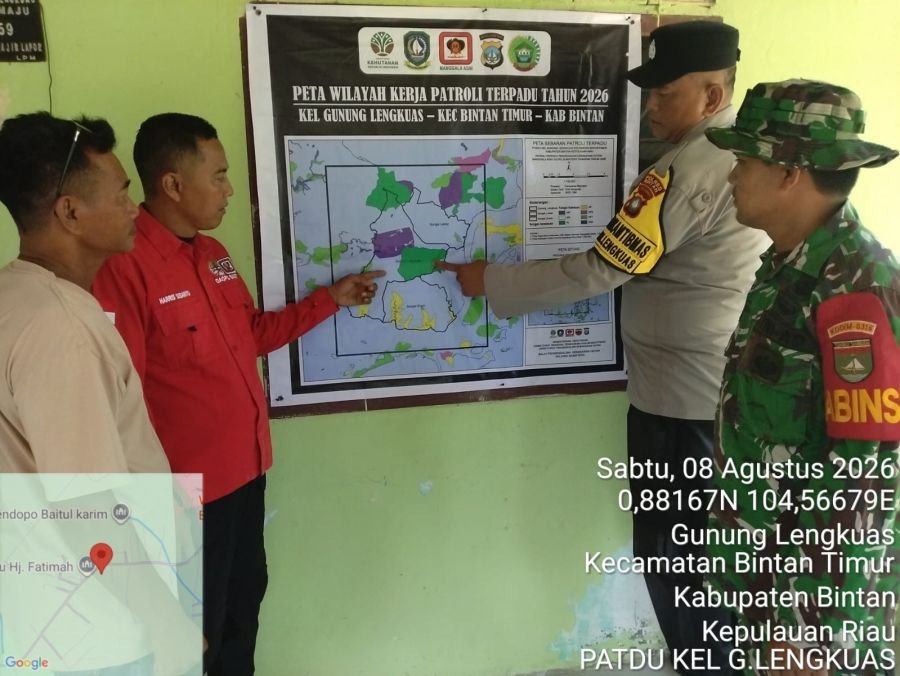 Jaga Kelestarian Kawasan, Babinsa Gunung Lengkuas Laksanakan Patroli Terpadu Bersama Manggala Agni