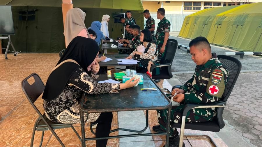 Jaga Kesehatan Anggota, Persit Yonif TP 952/IB Bengkalis Gelar Pemeriksaan Kesehatan