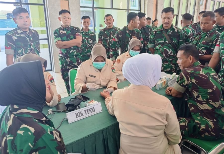 Jaga Kesiapan  Personel, Kodam XIX/Tuanku Tambusai Gelar Posbindu dan Screening Kesehatan Berkala