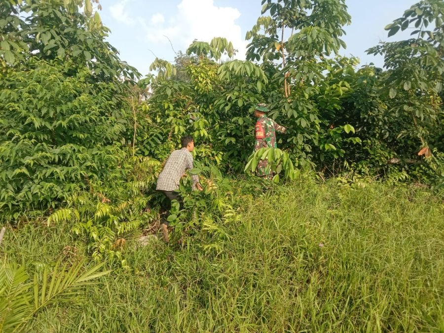 Jaga Lahan Tetap Aman dari Api, Babinsa dan Warga Parit Kebumen Intensifkan Patroli Karhutla