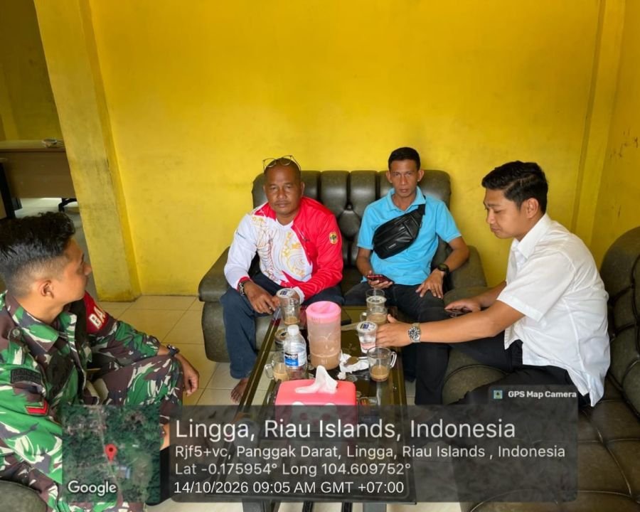 Jaga Sinergitas Kewilayahan, Babinsa Koramil 05/Daik Silaturahmi ke Kantor BPD Panggak Darat