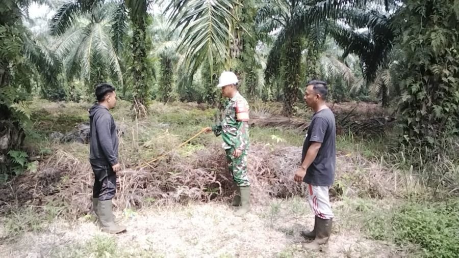 Jaga Temiang dari Ancaman Api, Babinsa dan Warga Gencarkan Patroli Karhutla