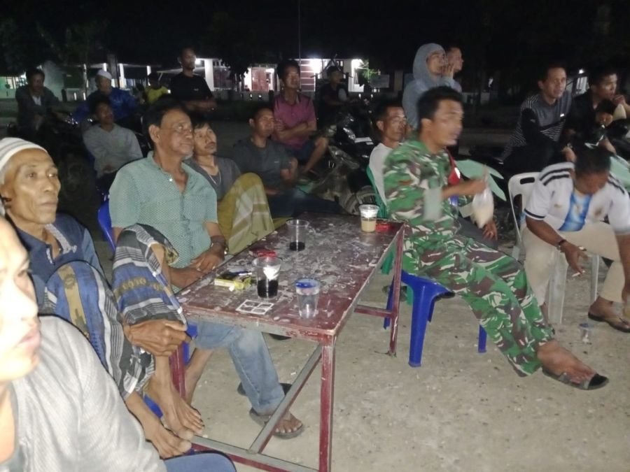 Jajaran Koramil 05/GAS Gelar Nobar Piala Dunia Spanyol vs Argentina, Pererat Sinergitas dan Kedekata