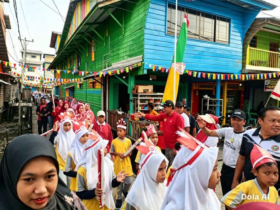 Jalan Santai Meriahkan HUT RI ke-81, Danpos Concong Pelda Suhaidi Ajak Warga Jaga Persatuan