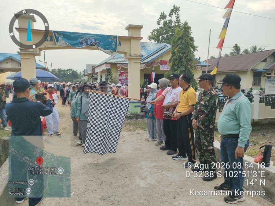 Jalan Sehat PGRI dan K3S, Babinsa 03/Tpl Perkuat Semangat HUT RI ke-81