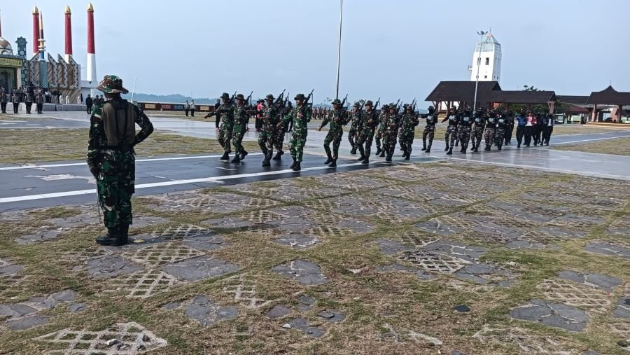 Jelang HUT RI, Koramil 04/Tebing Matangkan Gladi Upacara di Coastal Area