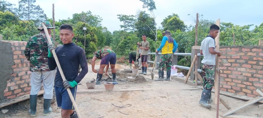 Jembatan Beton Garuda Hadirkan Harapan Baru, Satgas Kodim 0315/TPI Kebut Progres Pembangunan