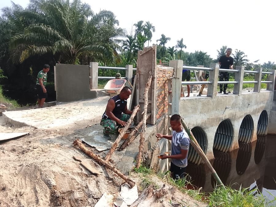 Jembatan Garuda Armco Segera Hubungkan Akses Warga, Kodim 0301/Pekanbaru Kebut Pekerjaan