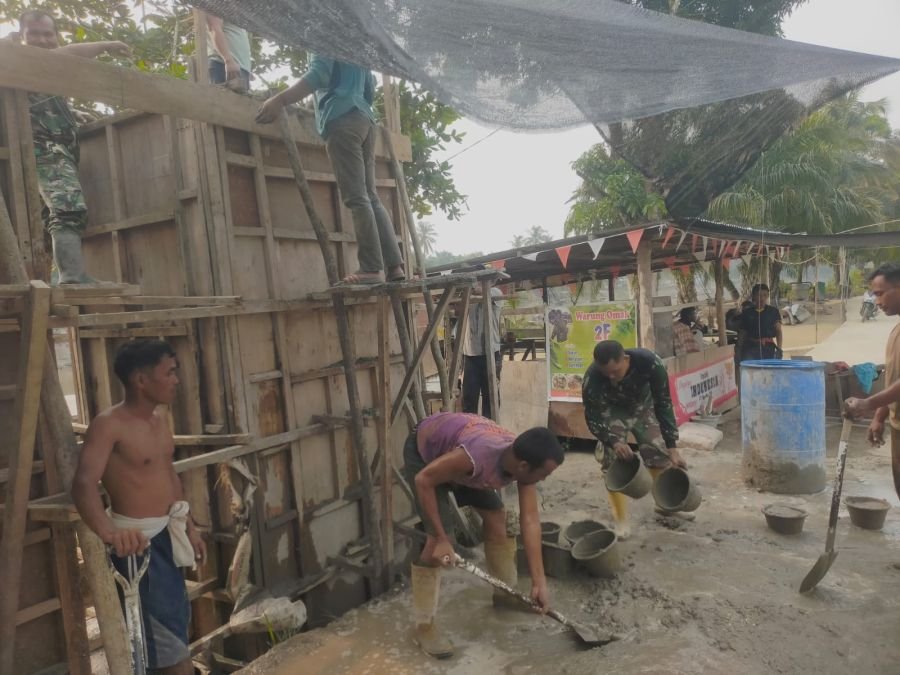 Jembatan Garuda Rokan Hilir Terus Dibangun, Material Dilangsir ke Tepi Jauh