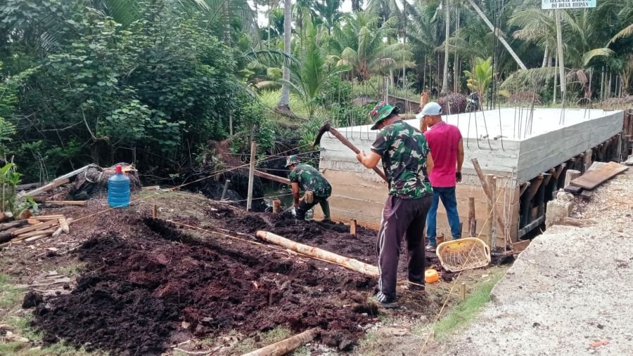 Jembatan Garuda Tebun repan sudah mencapai 73,25%