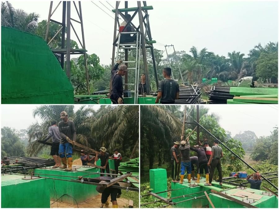 Jembatan Perintis Garuda Di Keritang Hulu: Masuk Tahap Pengelasan Dan Pemasangan Tiang Selling