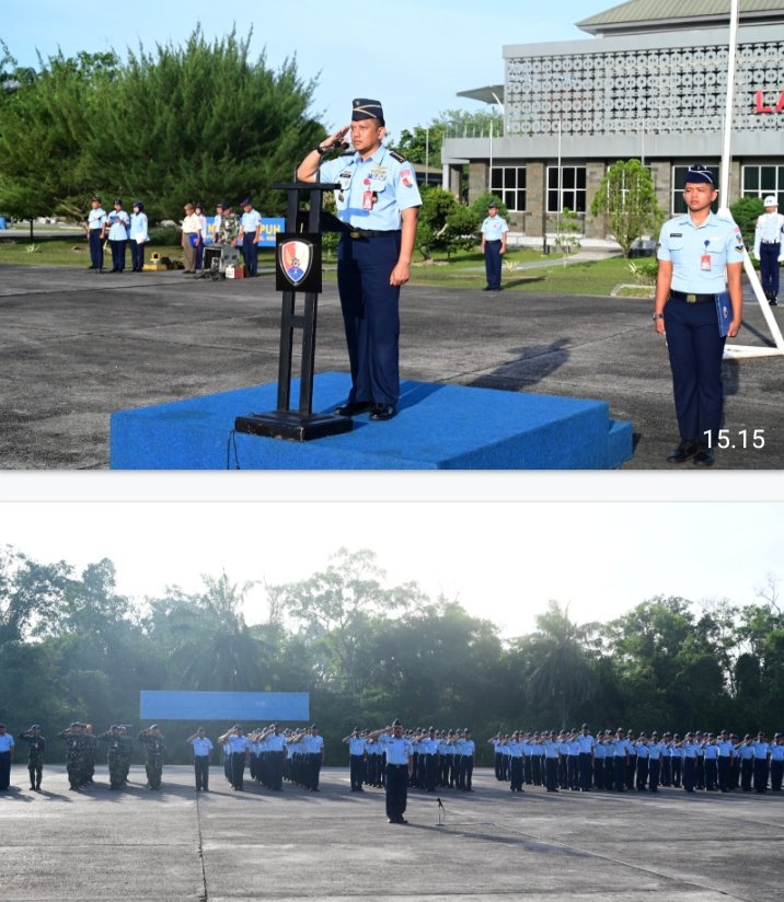 Kadislog Lanud Roesmin Nurjadin Tekankan Disiplin dan Keamanan Saat Pimpin Upacara Bendera
