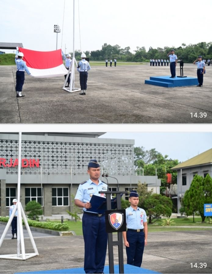 Kadispers Lanud Roesmin Nurjadin Pimpin Upacara Bendera Mingguan