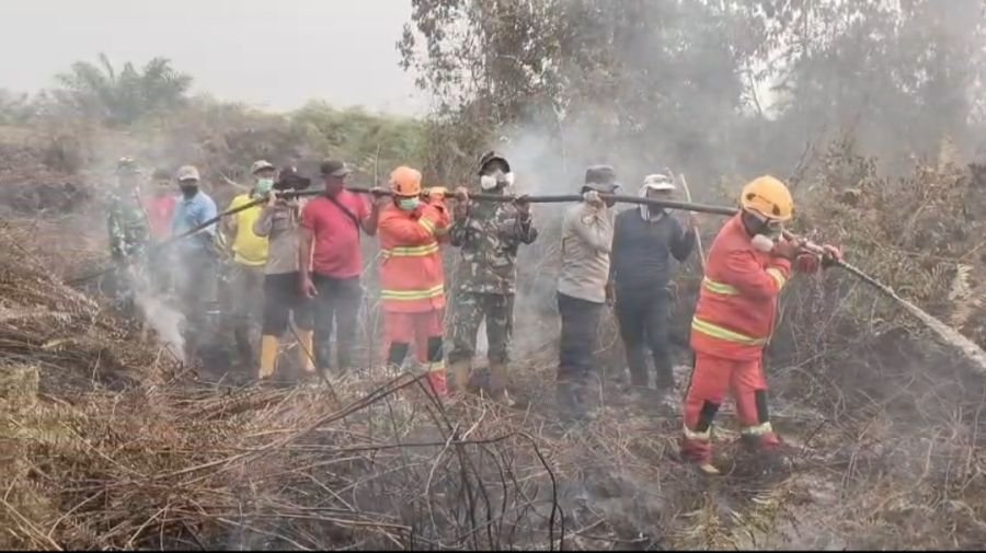 Karhutla 1,5 Hektare di Batu Hampar Rohil, Tim Gabungan Berjibaku Lakukan Pendinginan