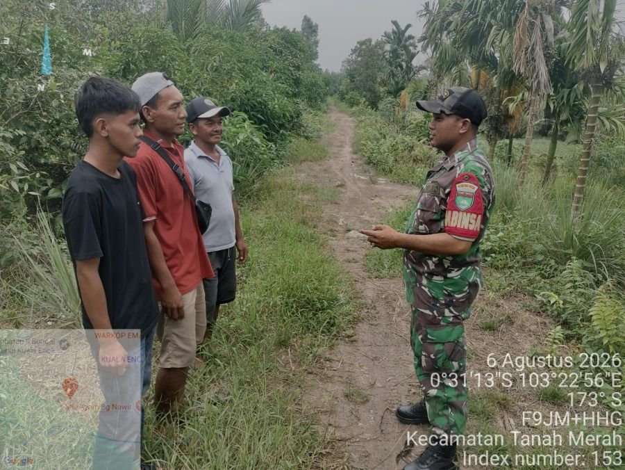 Karhutla, Koramil 02/TM Rutin Patroli Tapal Batas di Tanah Merah