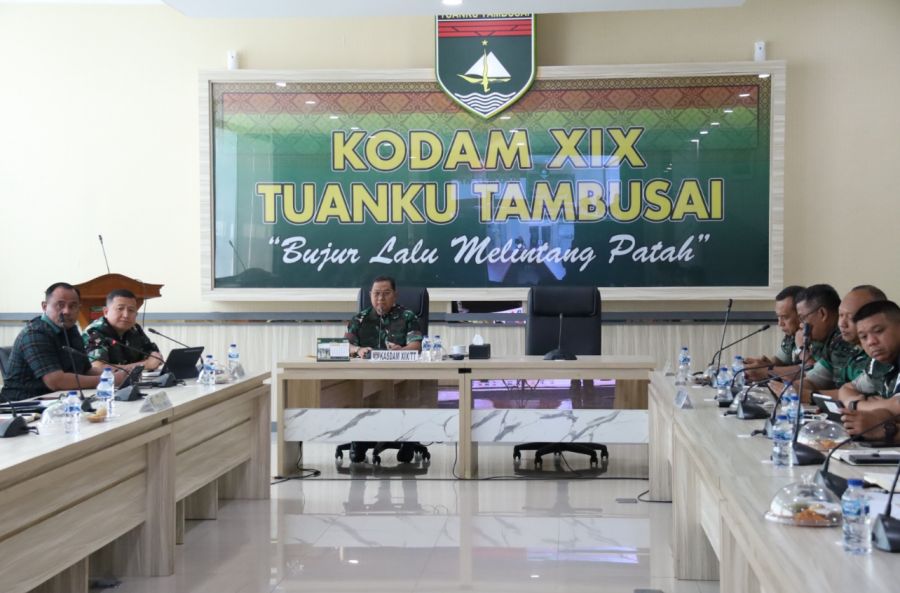 Kasdam XIX/Tuanku Tambusai Pimpin Rapat Kesiapan Peresmian Kodam XXV/SMR