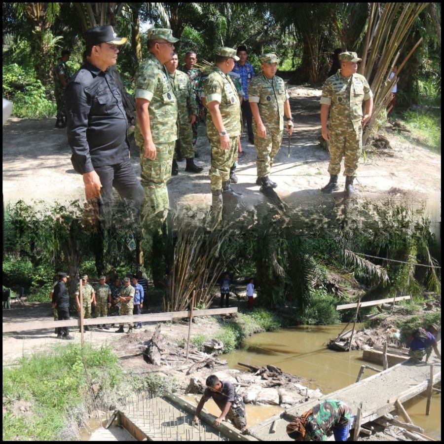 Kasdam XIX/Tuanku Tambusai Tinjau Pembangunan Jembatan Garuda Armco di Rumbai Barat