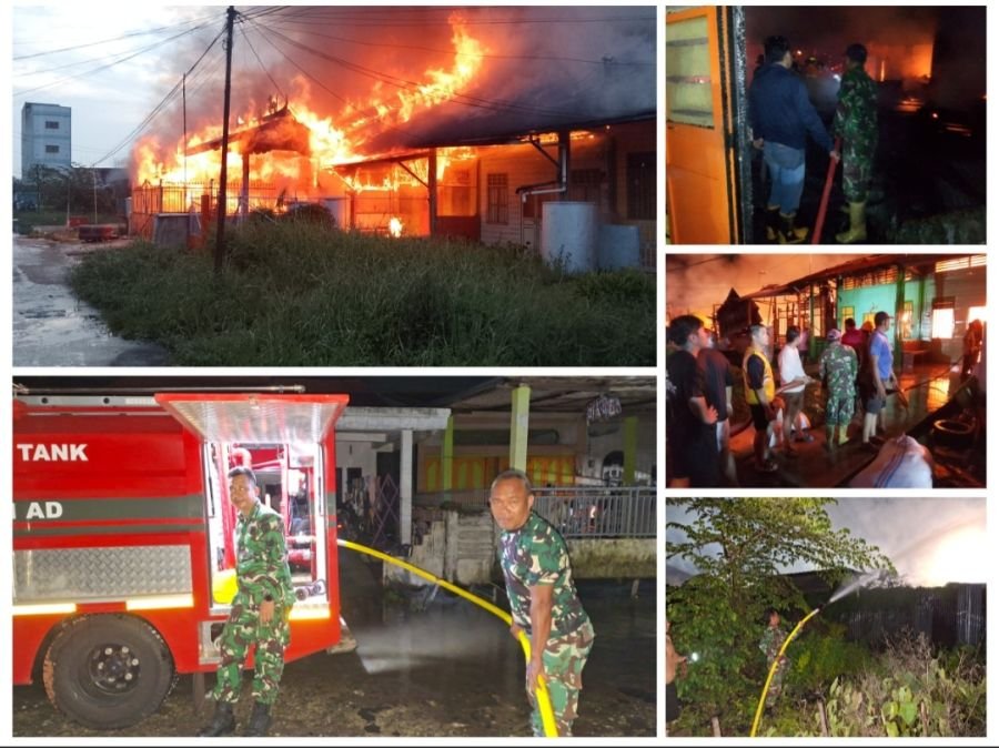 KEBAKARAN HEBAT DI BAGANSIAPIAPI, 13 RUMAH WARGA DAN 1 KELENTENG LUDES TERBAKAR