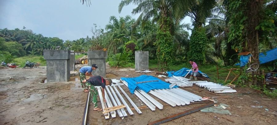 Kodim 0313 KPR Kebut Pembangunan Jembatan Muara Musu Progres 39 Persen