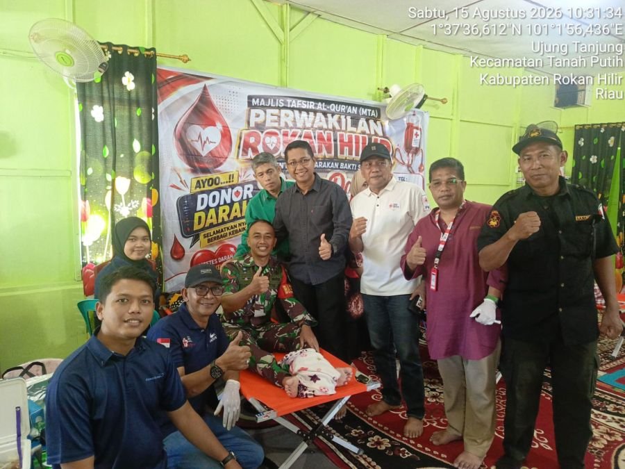 Kegiatan Donor Darah Dan Pembagian 85 Paket Sembako di Majelis Tafsir Al Qur'an (MTA) Rokan Hilir