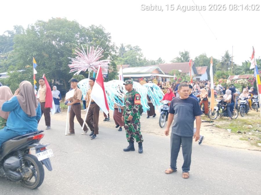 kegiatan Pawai dalam rangka memperingati HUT RI ke-81 tahun 2026 di Lapangan Bola kaki