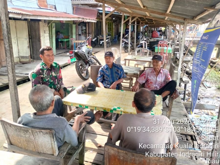 Kelurahan Sapat Kondusif, Hasil Komsos dan Pengawasan SDM Babinsa Koramil 04/Kuindra