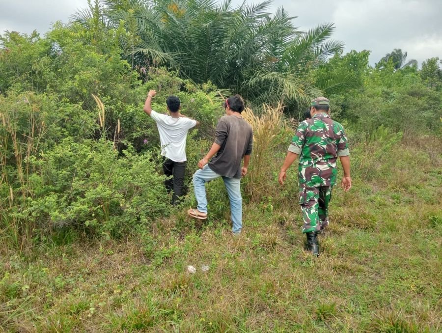 Kemarau Memanas, Pelda Syafri Babinsa Koramil 04/Perawang Perkuat Patroli Karhutla di Buatan II