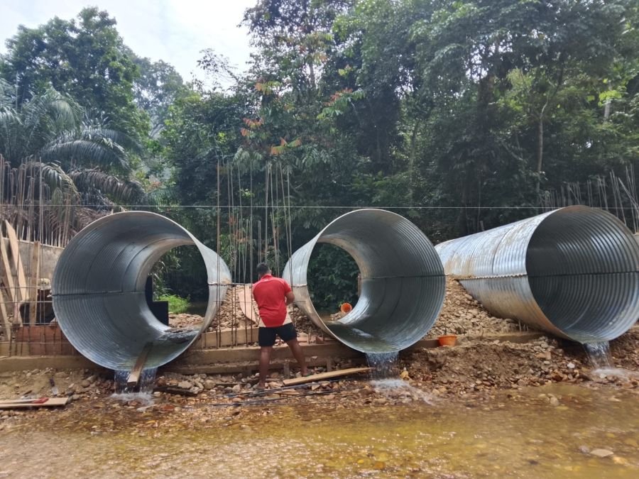 Kepadatan Beton, Kodim 0313/KPR Anyam Rangka Besi Dudukan Jembatan Desa