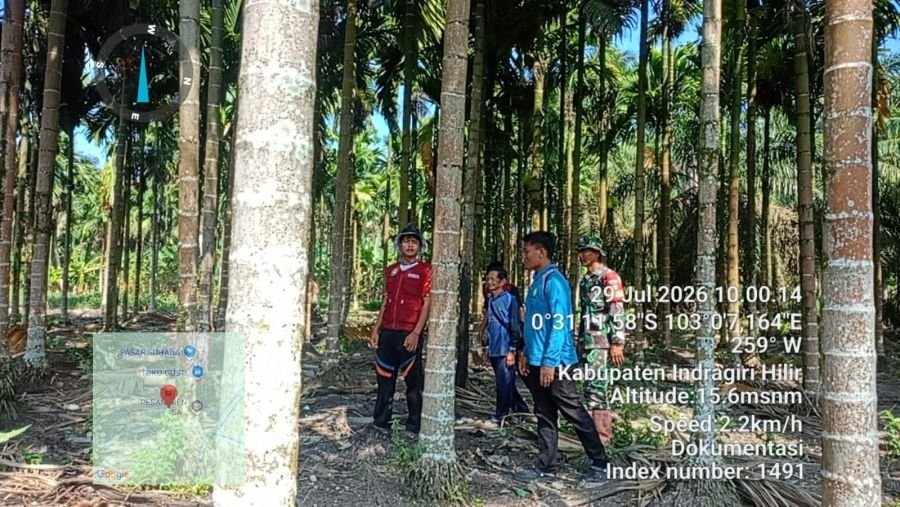 Kerja Nyata Babinsa, Wilayah Rawan Karhutla Desa Suhada Dalam Keadaan Aman