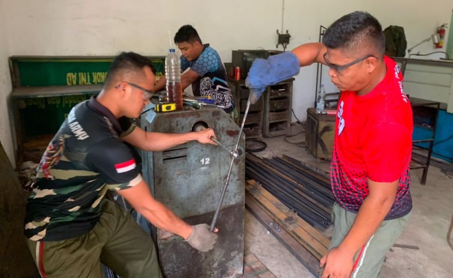 Kodam XIX Tuanku Tambusai Genjot Produksi Jembatan Gantung Garuda