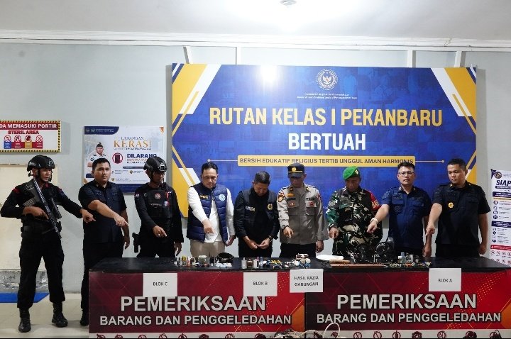 Kodim 0301/Pekanbaru Bersama Unsur Gabungan Perkuat Pengawasan Rutan Sialang Bungkuk