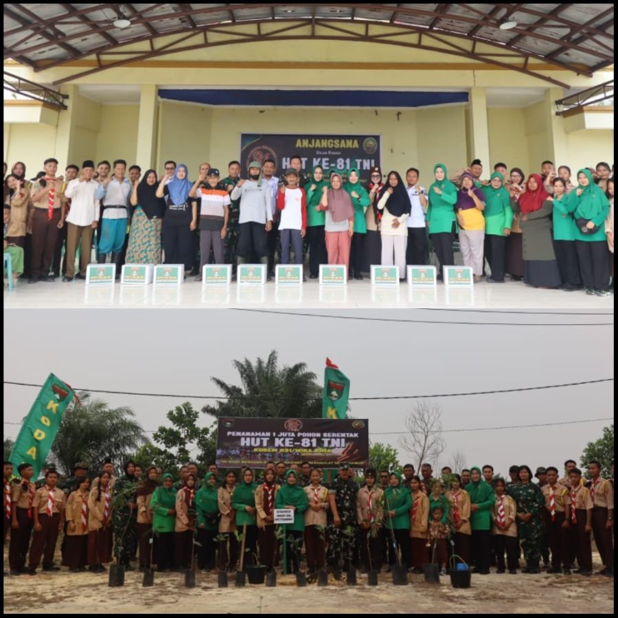 Kodim 0301/Pekanbaru Gelar Anjangsana dan Tanam Pohon Sambut HUT Ke-81 TNI