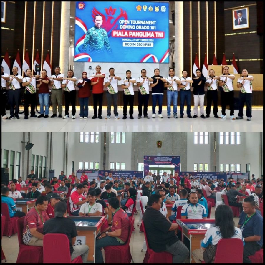 Kodim 0301/Pekanbaru Gelar Open Tournament Domino Orado 101 Piala Panglima TNI
