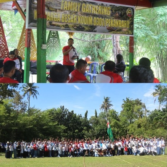 Kodim 0301/Pekanbaru Laksanakan Family Gathering dalam Suasana Hangat Kekeluargaan