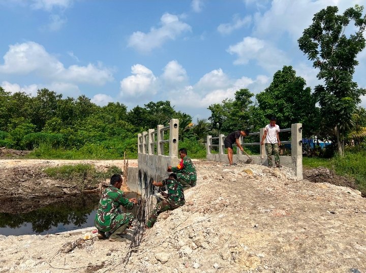 Kodim 0301/Pekanbaru Tancap Gas Rampungkan Empat Jembatan Garuda