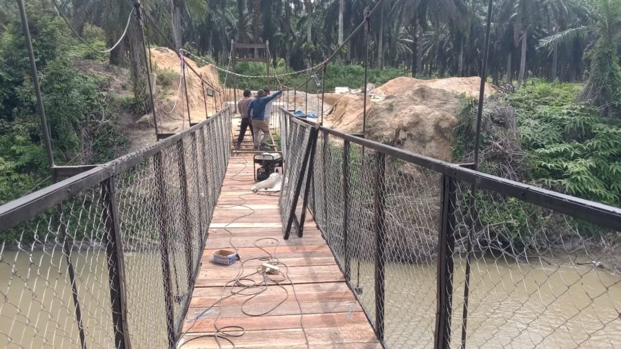 Kodim 0302/Inhu Genjot Penyelesaian Jembatan Garuda Demi Mobilitas Masyarakat