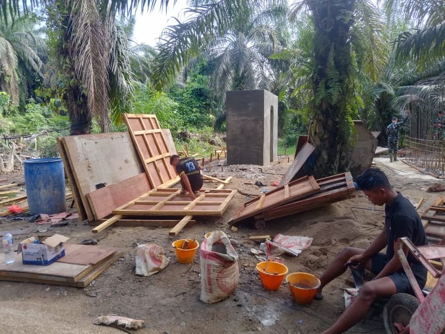 Kodim 0302/Inhu Percepat Pekerjaan Angkur Jembatan Garuda Sukaraja