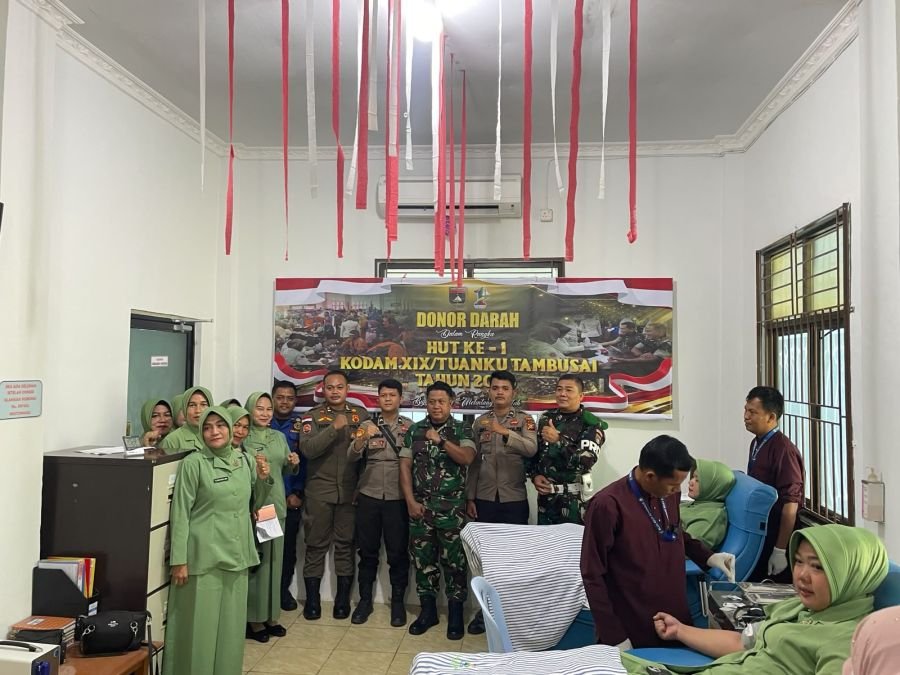 Kodim 0303/Bengkalis Gelar Donor Darah Sambut HUT Ke-1 Kodam XIX Tahun 2026