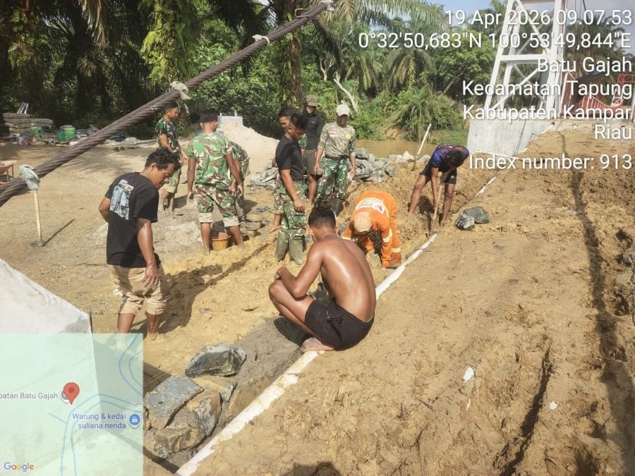 Kodim 0313/KPR Tuntaskan Jembatan Garuda, Progres Tembus 96,6%