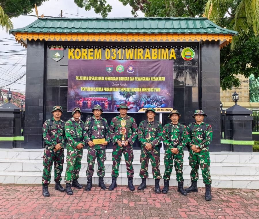 Kodim 0314/Inhil Raih Juara I Lomba Simulasi Pemadam Kebakaran Tingkat Korem 031/WB