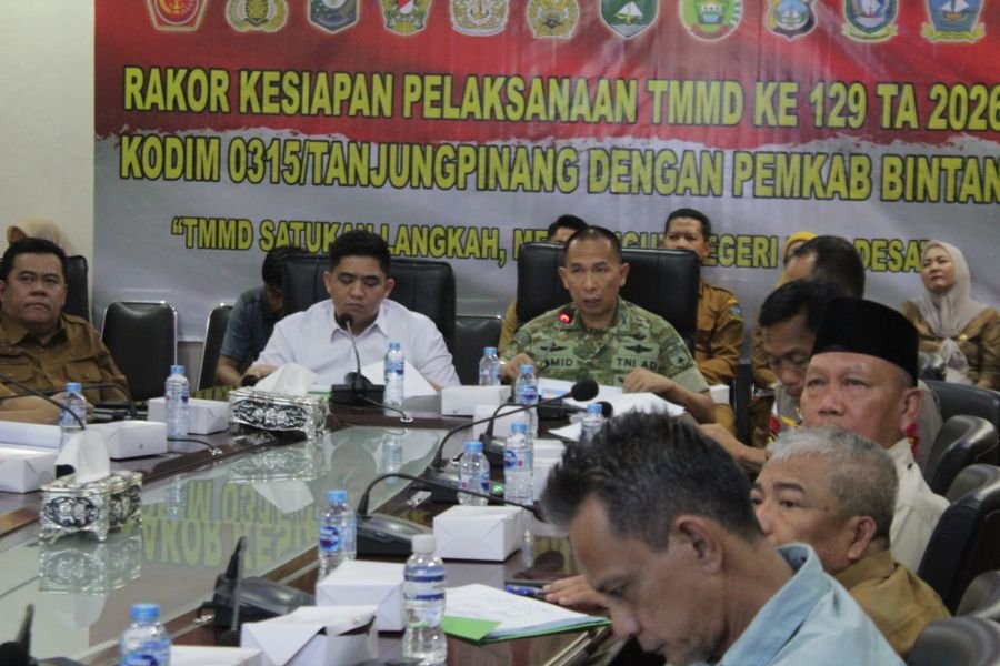 Kodim 0315/TPI dan Pemkab Bintan Matangkan Persiapan TMMD ke-129 Tahun 2026 di Kabupaten Bintan