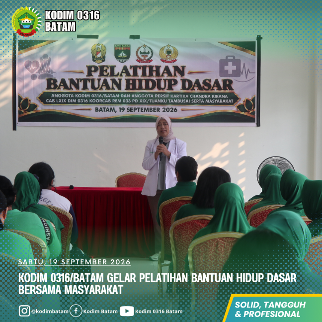 Kodim 0316/Batam Gelar Pelatihan Bantuan Hidup Dasar Bersama Masyarakat