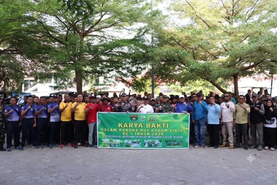 Kodim 0317/TBK Gelar Karya Bakti Sambut HUT Kodam XIX/Tuanku Tambusai yang ke I